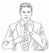 Coloring Pages Color Adult Suit Male Save sketch template