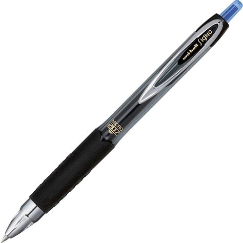 uni ball  retractable gel pens micro point mm blue  count