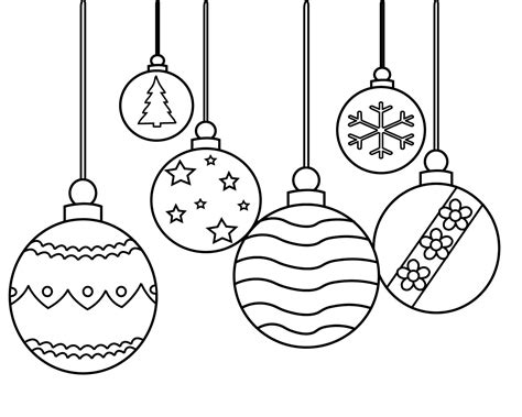 christmas ornament coloring pages printable simple  preschoolers