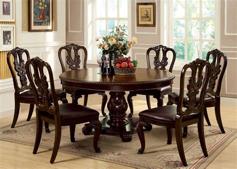 bellagio brown cherry  dining table set seating
