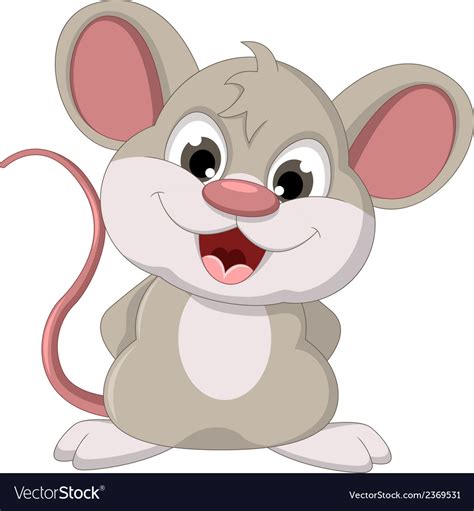 cute mouse cartoon posing royalty  vector image