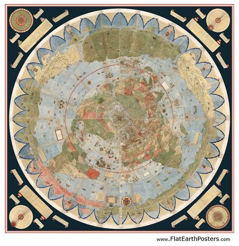 ancient flat earth map poster urbano monte  early world maps ancient maps earth map