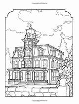 Coloring Victorian Pages House Houses Book Adults Adult Daniel Color Books Kristin Sheets Colouring Printable Kids Homes Lewis Helberg Dover sketch template