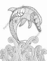 Dolphin Coloring Pages Sea Adult Easy Adults Ocean Colouring Printable Drawing Book Color Mandala Sheet Animal Nautical Kids Print Sheets sketch template