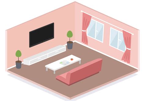 isometric living room vector  vector art  vecteezy