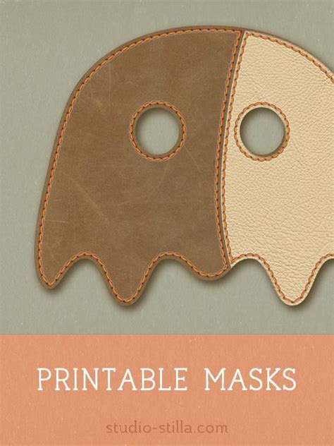 printable ghost masks  kids   real leather  printable