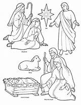 Nativity Coloring Lds Pages Christmas Jesus Birth Clipart Printable Color Cut Drawing Christ Characters Story Scene Make Own Manger Mary sketch template