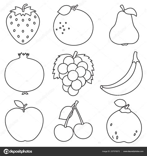 fruit coloring page preschool printable