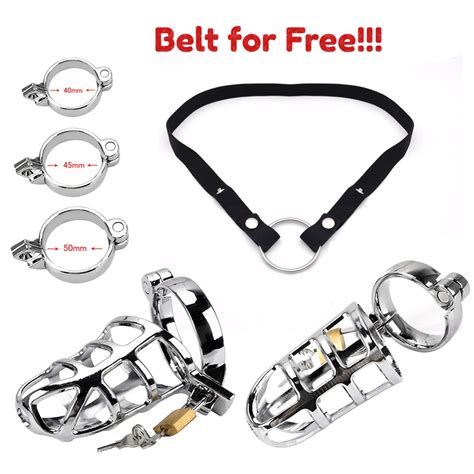Stainless Steel Penis Cage With Lock Cock Cage Sleeve Chastity Belt