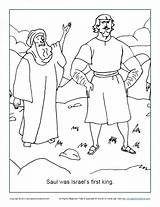 Saul King Israel Becomes Children Disobeys Anoints Sundayschoolzone sketch template