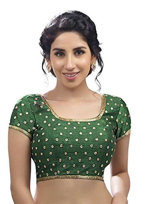Charming Green Dupian Silk Party Wear Saree Blouse Sari