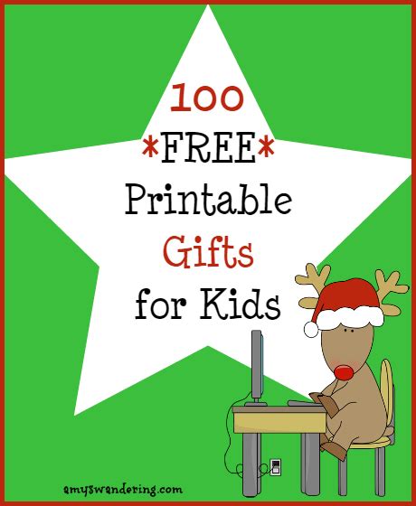printable gifts  kids amys wandering