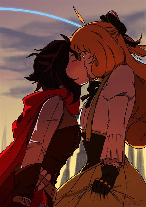 ruby and penny s first kiss [cosmokyrin] rwby