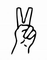 Peace Finger Sign Fingers Clipart Two Coloring Cliparts Printable Clip Flag Pages Symbol Signs Library Clipground Gif Gilze Bevrijding Rijen sketch template