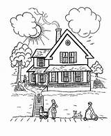 House Coloring Family Houses Pages Perfect Colouring Color Tree Kids Drawings Colorluna Print Choose Board sketch template
