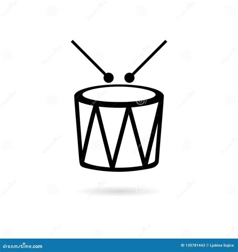 black drum icon  logo snare graphic stock illustration