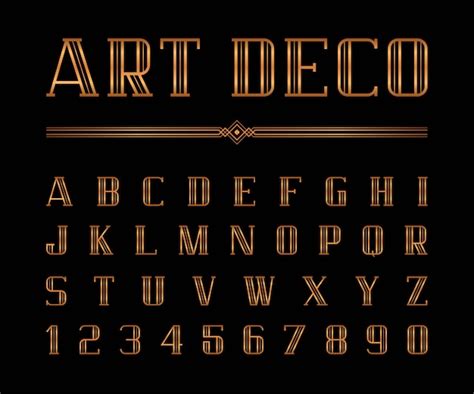 premium vector vector  art deco font  alphabet