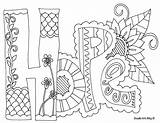 Coloring Pages Therapy Kids Doodle Printable Adult Word Hope Alley Adults Colouring Therapeutic Quotes Color Prayer Words Getcolorings Christian Inspirational sketch template