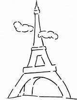 Coloring Tower Eiffel French Famous sketch template