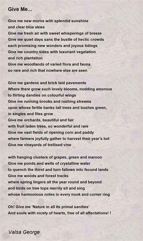 give  poem  valsa george poem hunter