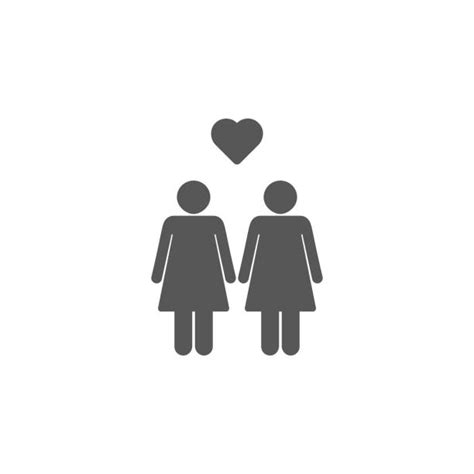 kissing lesbian couple silhouette illustrations royalty free vector