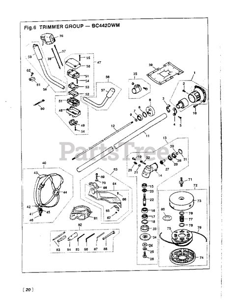 redmax bc  dwm redmax brushcutter    trimmer group parts lookup  diagrams