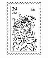 Stamp Coloring Postage Pages Printable Stamps Nature Usps Kids Flowers Colouring Flower Color Sheets Ily Activity Adult Drawings Lily Choose sketch template