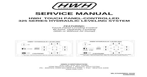 hwh diagrams  parts glossary manual retract valves  closed  trouble shooting