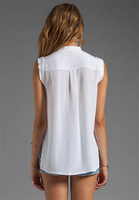 bcbgmaxazria open front blouse  white lyst