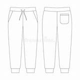 Sweatpants Jogger Pockets Jetted sketch template