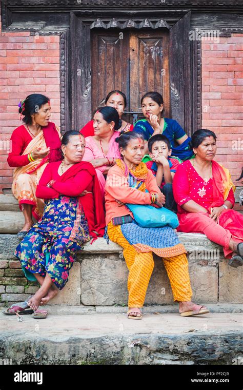 Kathmandu Nepal Aug 17 2018 Hindu Nepali Women With Traditional