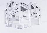 Perspektive Fluchtpunkten Fluchtpunkte Perspective Fluchtpunkt Gebäude Häuser Zentralperspektive Futuristisches Lernen Gebaude sketch template