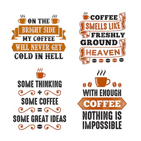 coffee slogan vector art png coffee slogan quote set  coffee quote