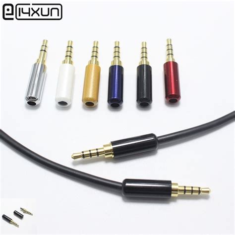 pcs mm  pole copper headset plug  audio jack plugs headphone connector stereo earphone