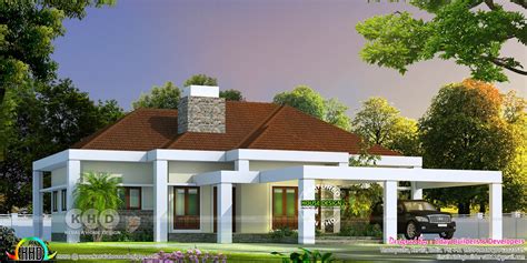 sloped roof kerala home bungalow  sq ft kerala home design  floor plans  house designs