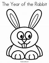 Coloring Rabbit Year Pages Printable Popular sketch template