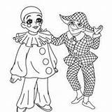 Pierrot Harlequin Colombina Harlekin Hellokids Ausmalen Arlequin Ausmalbilder Comedia Luna sketch template