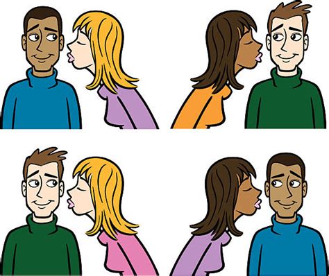 interracial couple kissing illustrations royalty free vector graphics