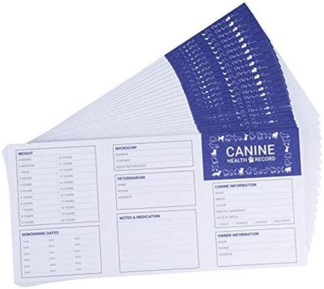 downloadable printable puppy vaccination record card