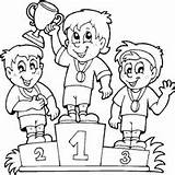 Coloring Olympics Summer Pages Sports Olympic Three Winners Surfnetkids Next sketch template