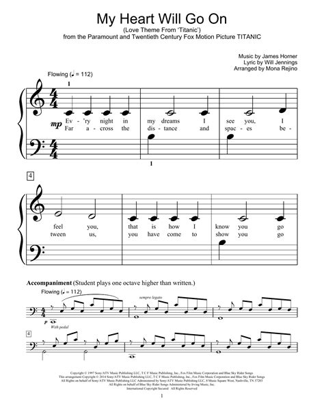 titanic theme song piano sheet