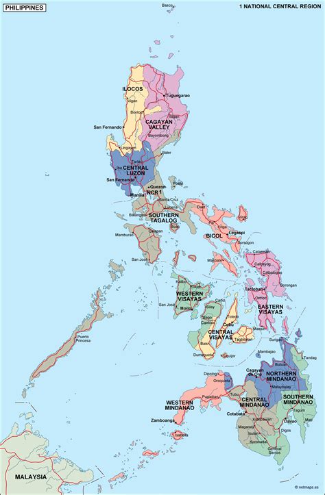 philippines political map eps illustrator map