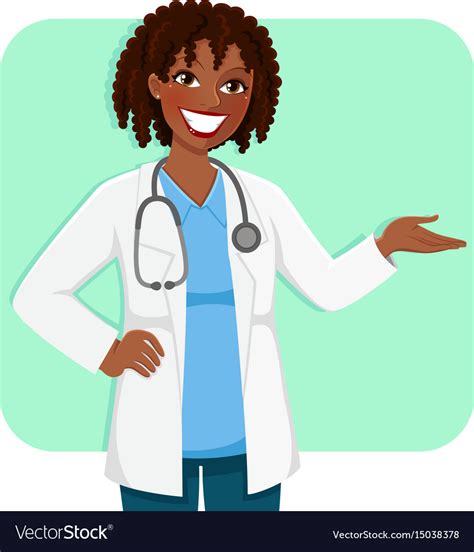 black female doctor royalty free vector image vectorstock