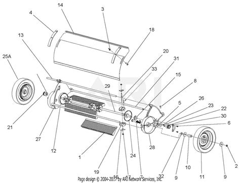 gravely     trailing lawn sweeper parts diagram  sweeper unit assembly