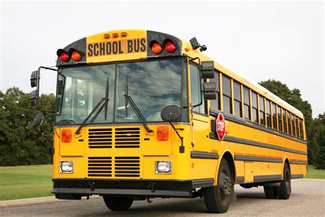 school buses yellow american profile