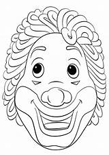 Clown Face Coloring Pages sketch template