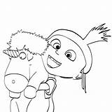 Unicorn Coloring Pages Despicable Agnes Drawing Getdrawings Getcolorings Print Toy sketch template