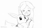 Coloring Eevee Pages Girl Printable Kids Adults Color sketch template