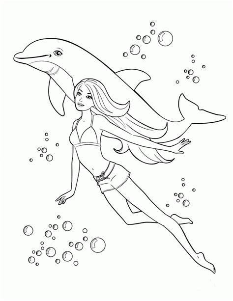 barbie swim coloring pages coloring pages  swimming coloring