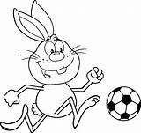 Colorare Coloriage Lapin Pages Joue Futebol Calcio Giocano Tegninger Rabbit Disegno Messi Kanin Rashford Calciatori Coelho sketch template